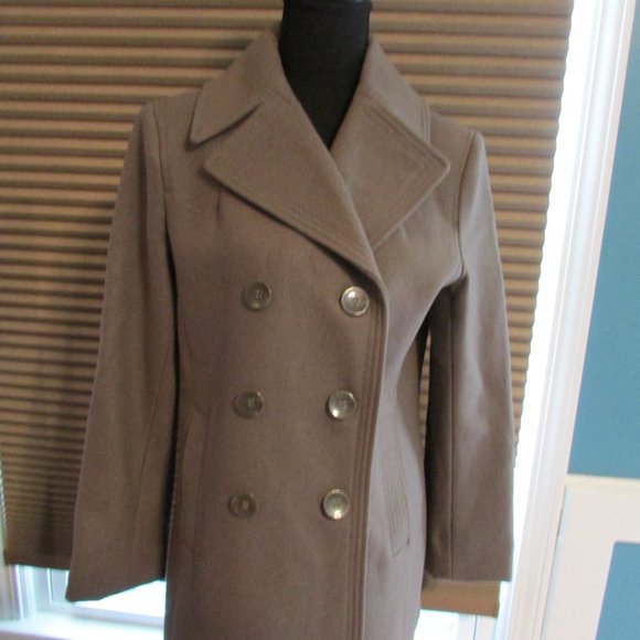 Kenneth Coal Reaction Wool Peacoat | Poly Brown | Poly Liner | Button Down Front - Picture 2 of 7